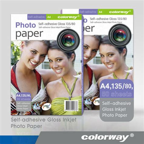 Self Adhesive High Glossy Inkjet Photo Paper Colorway