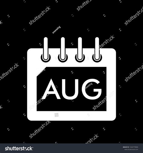 Black White Calendar August Vector Icon Stock Vector (Royalty Free) 1326779900 | Shutterstock