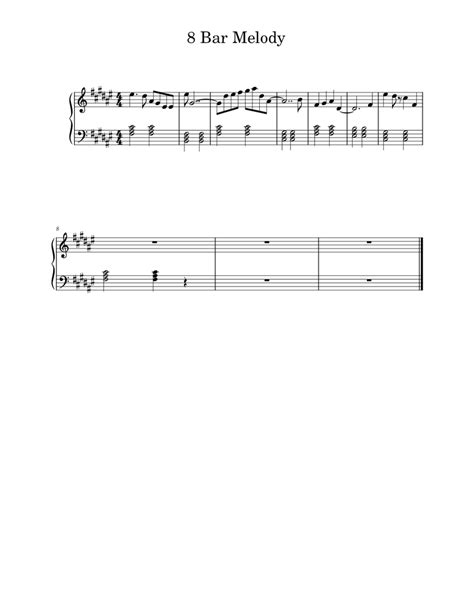 8barmelody Sheet Music For Piano Piano Quartet Easy