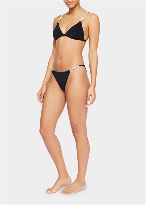 Simkhai Brighton Diamante Strap Bikini Top Bergdorf Goodman