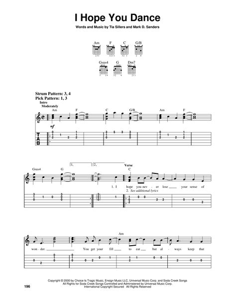 I Hope You Dance By Lee Ann Womack Sheet Music For Easy Guitar Tab At