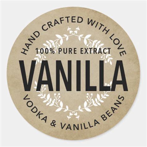 Hand Crafted Vanilla Extract Label VE006 06rd Zazzle