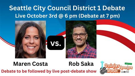 Seattle City Council District 1 Debate Maren Costa Vs Rob Saka YouTube