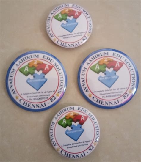 Plastic Promotional Tin Badges Size 44mm 56mm At Rs 12 In Chennai