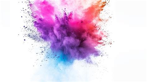 Premium Photo Colored Powder Explosion On A White Background Abstract