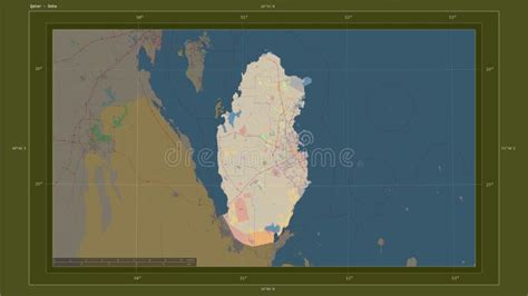 Qatar Highlighted Composition Topo Standard Stock Illustration