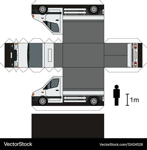 Paper model of a small truck Royalty Free Vector Image