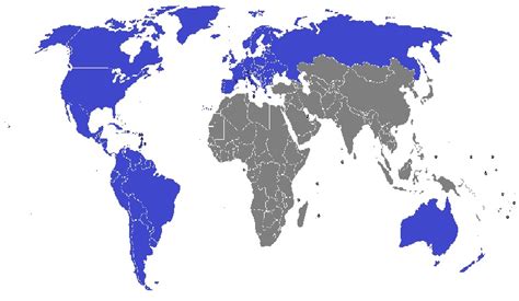 Western World Countries Map