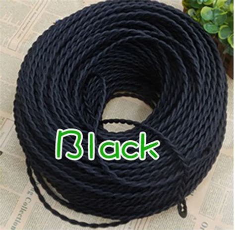 Black 5 10 20 Meters 2 Core Electrical Rope Wire Vintage Antique