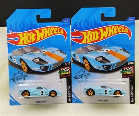 Hot Wheels Ford Gt Gulf Oil Light Blue Set Of Ebay