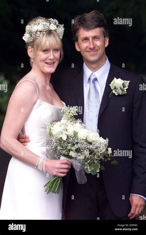 Actress sarah lancashire with her new husband peter salmon hi-res stock ...