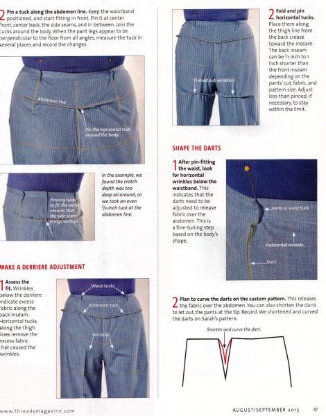 Fitting Jeans using fitting tips for pants in August/September 2013 issue, p. 47 - Threads