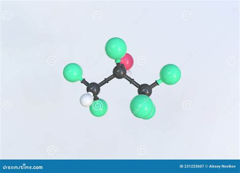 Hexafluoro 2 Propanol Molecule Ball And Stick Molecular Model