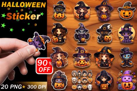 Cute Halloween Stickers Pack Graphic by Digital Design · Creative Fabrica