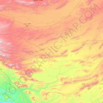 Loralai District topographic map, elevation, terrain