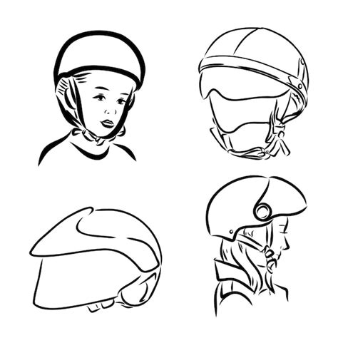 Premium Vector Motorcycle Helmet Hand Drawn Outline Doodle Icon