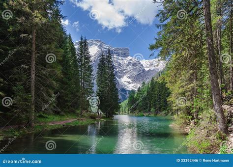 Hiking Along the Pearl of the Dolomites, the Pragser Wildsee Stock ...