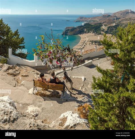 View From The Panagia Tsambika Monastery Towards The Tsambika Beach