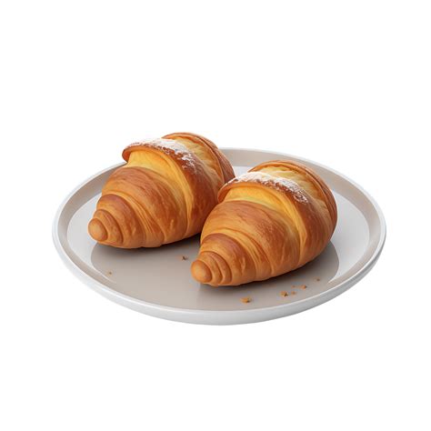 Two Croissants On A Plate 23254871 Png