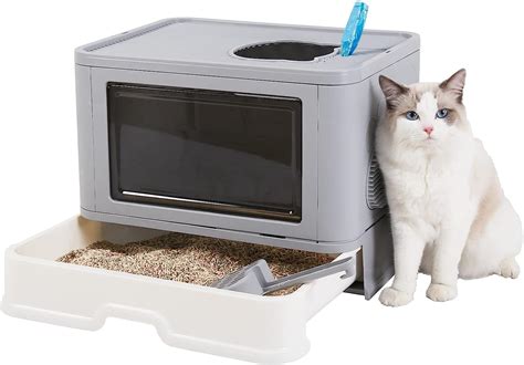 Caja de Arenero para Gato Diseño Gatito con Tapa con Cajón de la