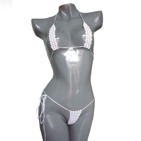 Crochet Extreme Micro G String Bikini See Through Micro Bikini Tiny