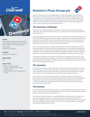 Fillable Online Dominos Pizza Group Plc Is The Leading Player In The