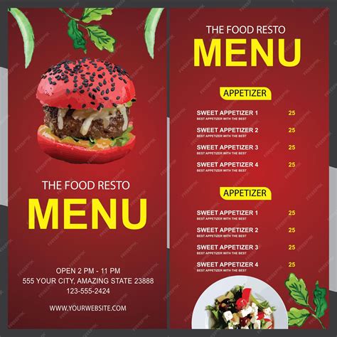 Premium Vector Food Menu Design Template