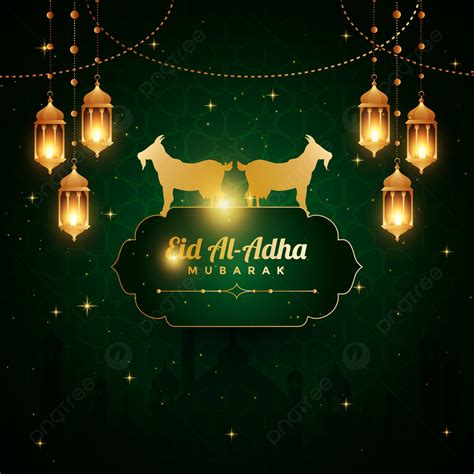 Festival Verde Eid Al Adha Mubarak Hermoso Fondo Isl Mico Eid Al Adha