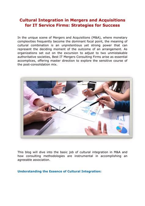 PPT Cultural Integration In Mergers And Acquisitions For IT Service