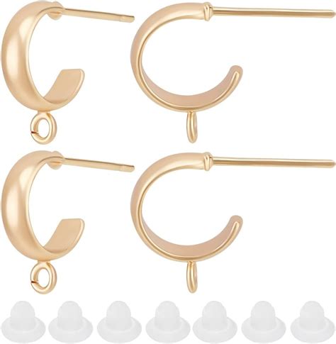 Amazon Beebeecraft Box Pcs Half Hoop Earring Findings K Gold