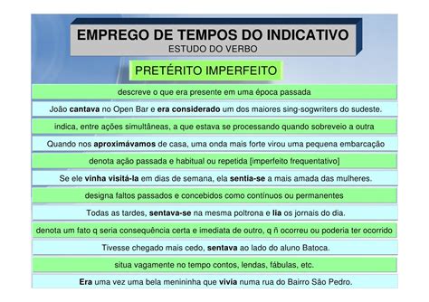 Emprego De Tempo E Modo Verbal - Emprego De Tempos E Modos Verbais - RETOEDU