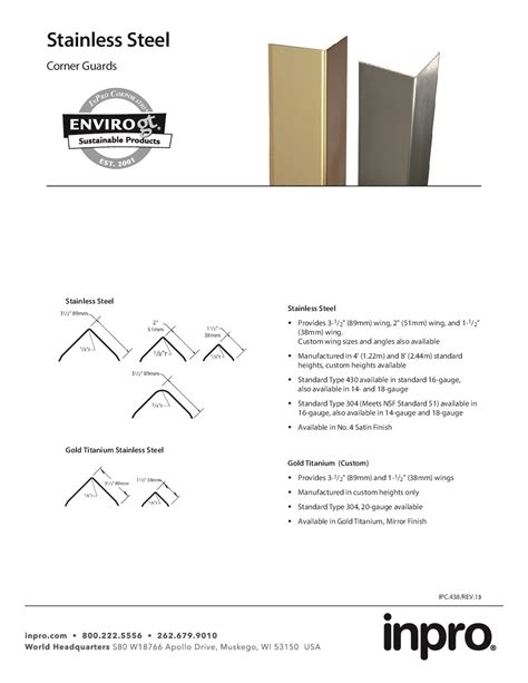 INPRO Stainless Steel Corner Guards - Benergy