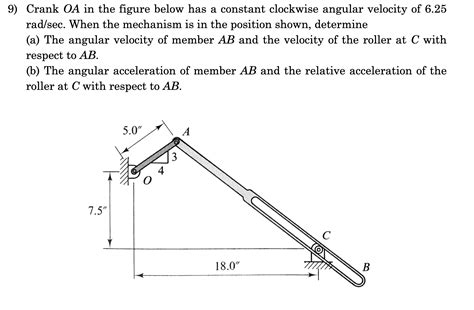 Solved Crank OA In The Figure Below Has A Constant Clockwise Chegg