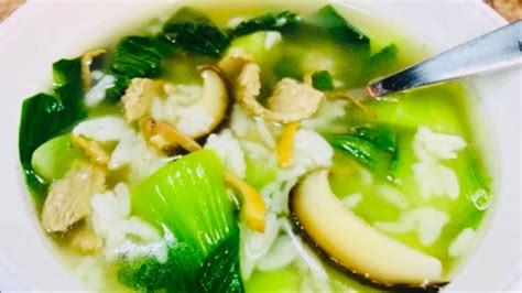 Quick Easy Rice Bok Choy Soup Recipe Youtube