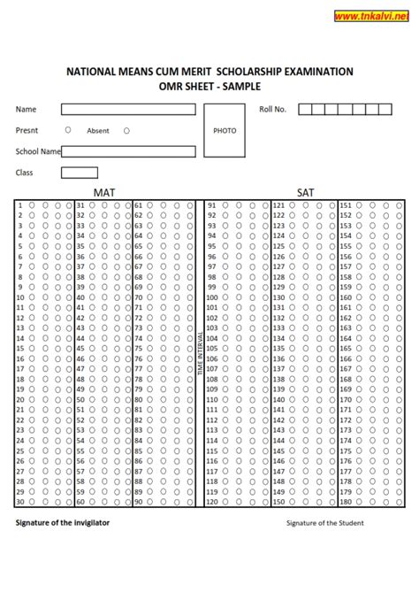 Nmms Omr Sheet Sample Pdf Sheet Aptitude Test Coding Off