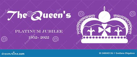 Banner The Queens Platinum Jubilee 1952 2022 Vector Illustration Of