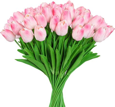 Amazon Hawesome Pcs Artificial Latex Tulips Flowers Faux Tulip