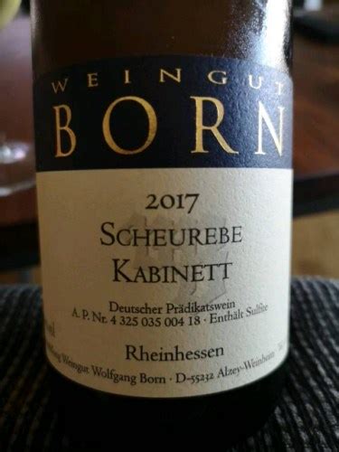 Weingut Wolfgang Born Scheurebe Kabinett Vivino Us