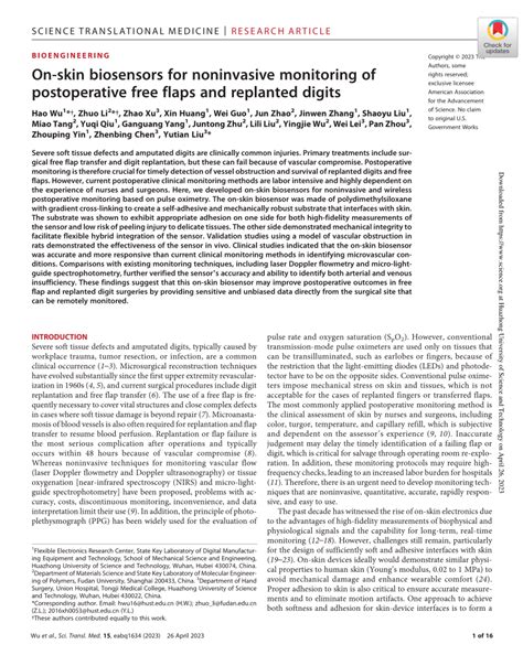 Pdf On Skin Biosensors For Noninvasive Monitoring Of Postoperative