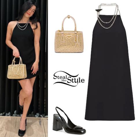 Charli Damelio Black Mini Dress And Pumps Fashnfly