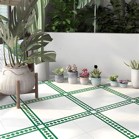 Popular Wall & Floor Tile Green Square Porcelain Geometric Print 12"×12" - 121 Pieces Lake Green ...