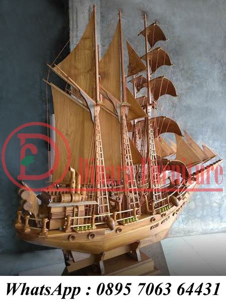 Miniatur Kapal Phinisi Kayu Jati | Dinara Furniture Jepara | Mebel ...