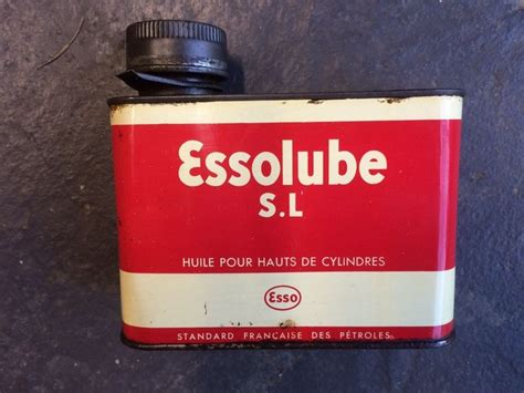 Ancien Bidon D Huile Esso Vintage Motor Oil Can Essolube L Vintage