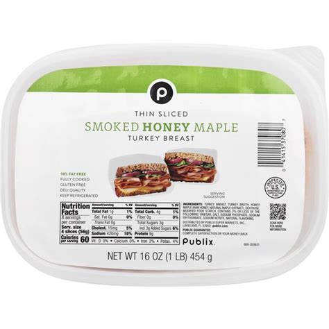 Publix Sliced Honey Maple Turkey 16 Oz Publix Super Markets