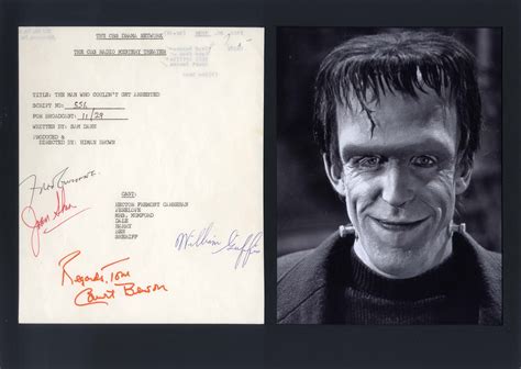 Fred Gwynne Autograph Signed Cards Album Pages