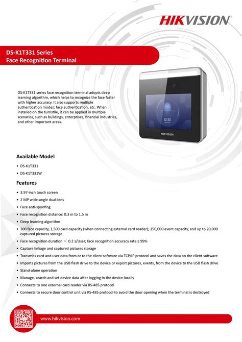 Hikvision Ds K T Value Series Face Access Terminal Security System