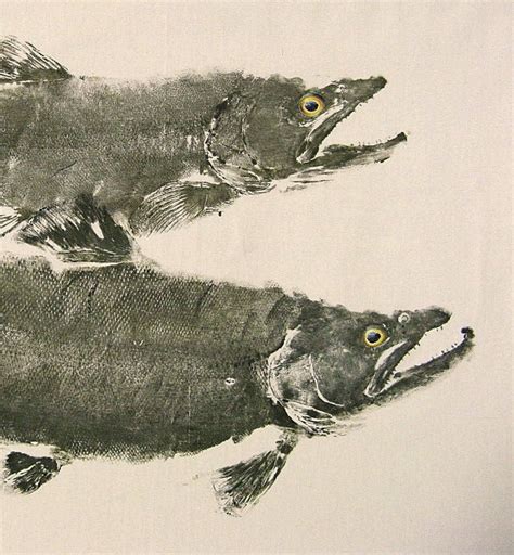 Two Brown Trout Male And Female Original Gyotaku By Fishfanatic