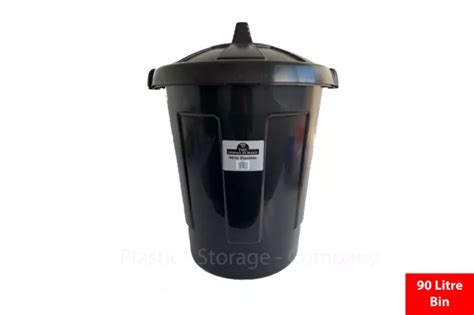 LARGE 90 LITRE Plastic Waste Bin Heavy Duty Dustbin With Lid