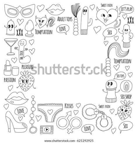 Doodle Humorous Vector Sextoys Sex Shop Stock Vector Royalty Free