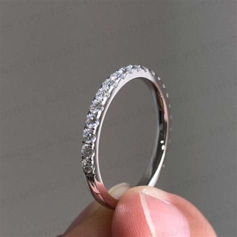 200 Ct Round Cut Moissanite Half Eternity Wedding Band Ring 925